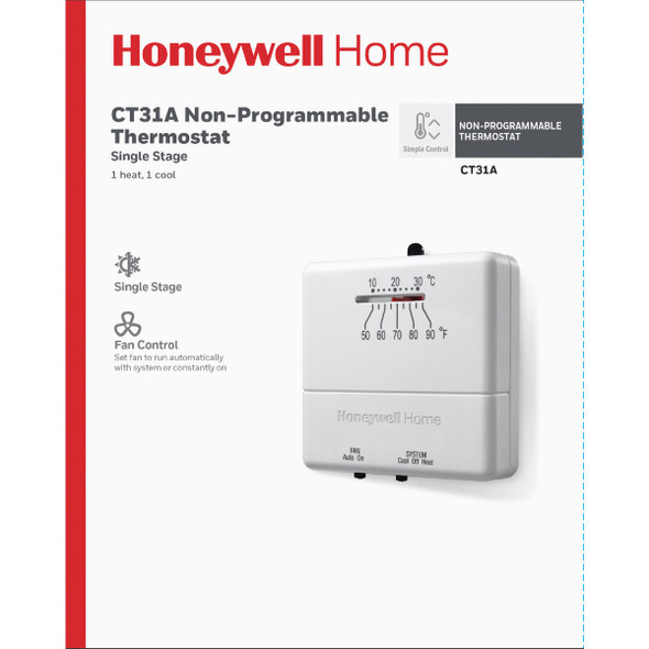 Honeywell Home Heat or Cool Mechanical Thermostat Honeywell Home Heat or Cool Mechanical Thermostat