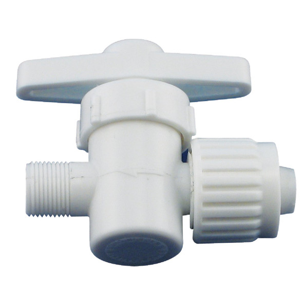 Flair-it 1/2 In. P x 3/8 In. Compression Plastic White Straight Valve 16892 Flair-it 1/2 In. P x 3/8 In. Compression Plastic White Straight Valve 16892