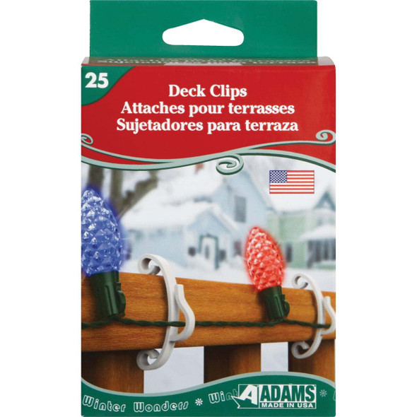 Adams White Deck Light Clips (25-Pack) 3210-99-1640