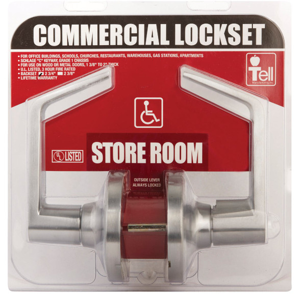 Tell Satin Chromium-Plated Storeroom Door Lever  CL100010 214805