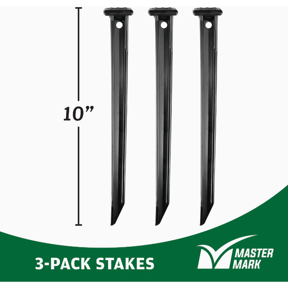 Master Mark 10 In. ABS Black Multipurpose Landscape Stakes (3-Pack)