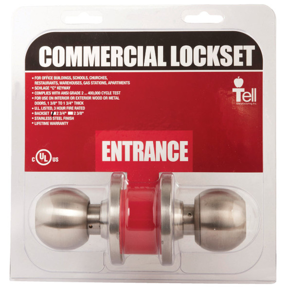 Tell Satin Stainless Steel Entry Door Knob  CL100008 243817