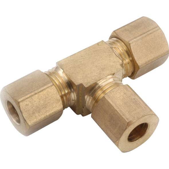 Anderson Metals 1/2 In. Compression Brass Tee 750064-08 Anderson Metals 1/2 In. Compression Brass Tee 750064-08