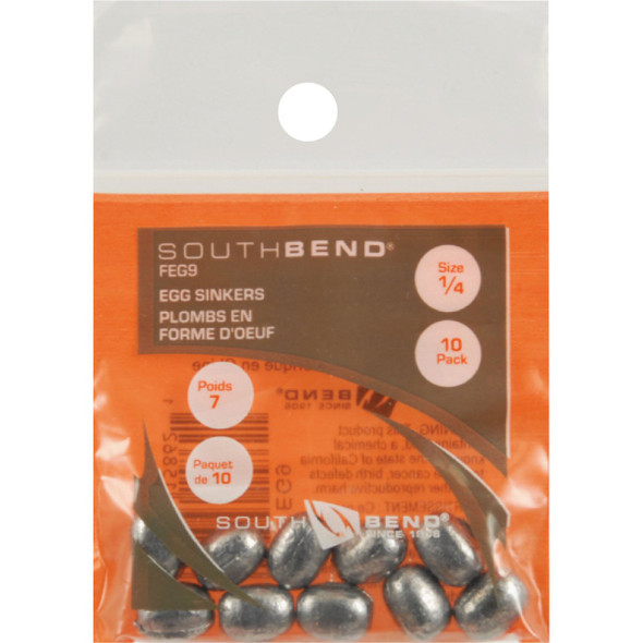 SouthBend 1/4 Oz. Egg Sinker (10-Pack) SouthBend 1/4 Oz. Egg Sinker (10-Pack)