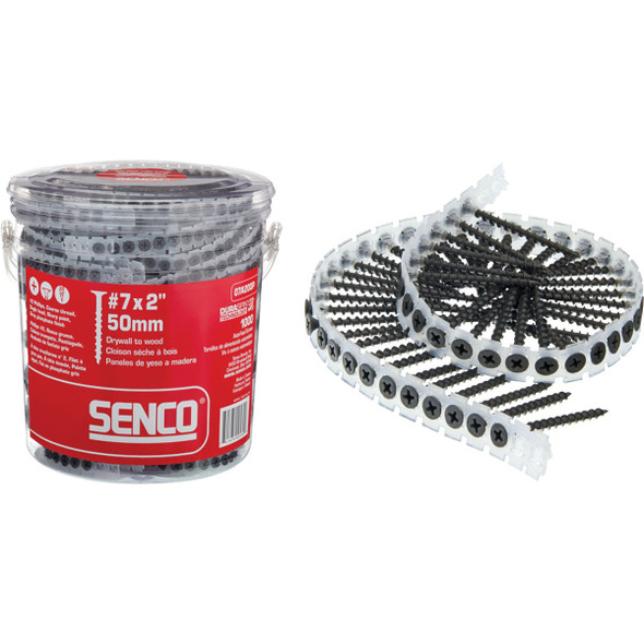 Senco DuraSpin #7 x 2 In. Phillips Bugle Head Collated Drywall Screw, Phospate Finish (1000 Ct.) Senco DuraSpin #7 x 2 In. Phillips Bugle Head Collated Drywall Screw, Phospate Finish (1000 Ct.)