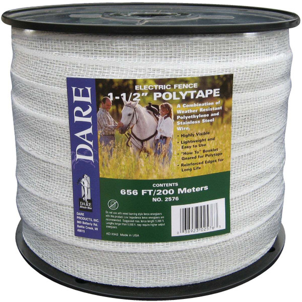 Dare 1-1/2 In. x 656 Ft. Polyethylene Electric Fence Poly Tape 2576-N
