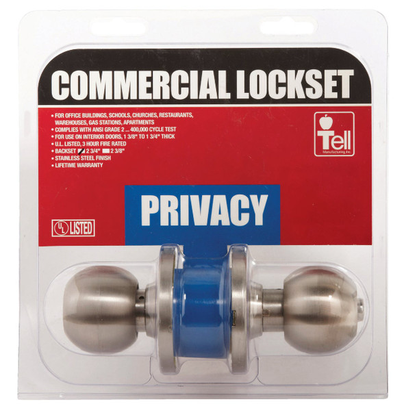Tell Stainless Steel Bed & Bath Door Knob CL100004 243809