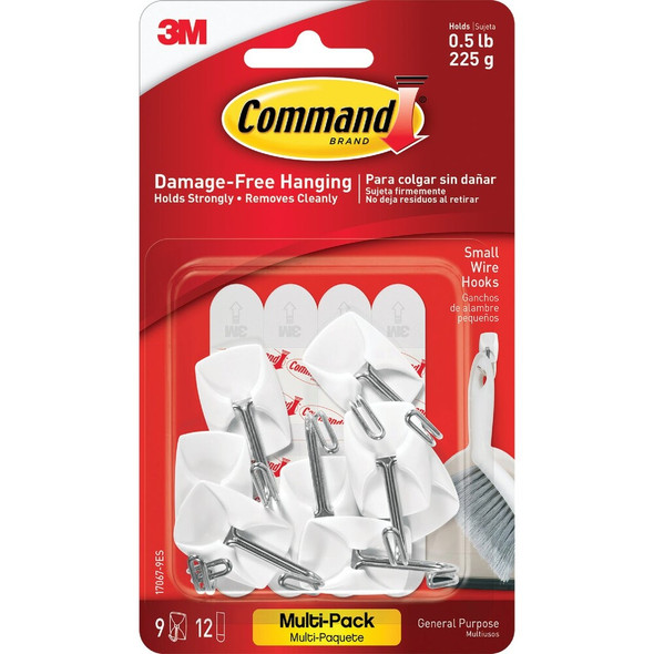 Command Small Wire Hooks Value Pack, White, 9 Hooks, 12 Strips 17067-9ES 607932