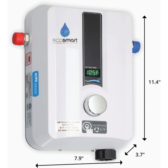 EcoSMART 240V 13.6kW Tankless Electric Water Heater ECO 11 467243
