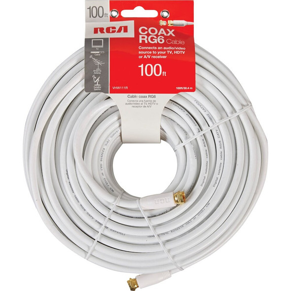 RCA 100 Ft. White Digital RG6 Coaxial Cable CVHW111R 535281