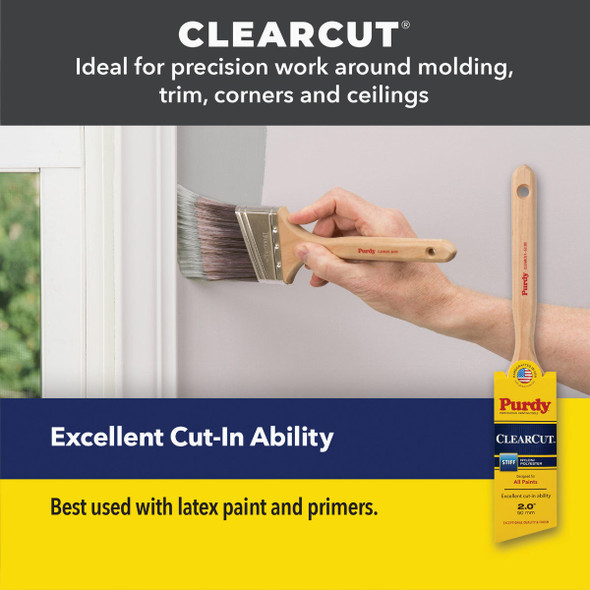 Purdy Clearcut Glide 2-1-2 In. Angular Trim Stiff Paint Brush 144152125 793309