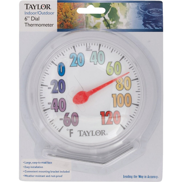 Taylor 6" Fahrenheit -60 To 120 Outdoor Wall Thermometer with Bracket 5631 660760