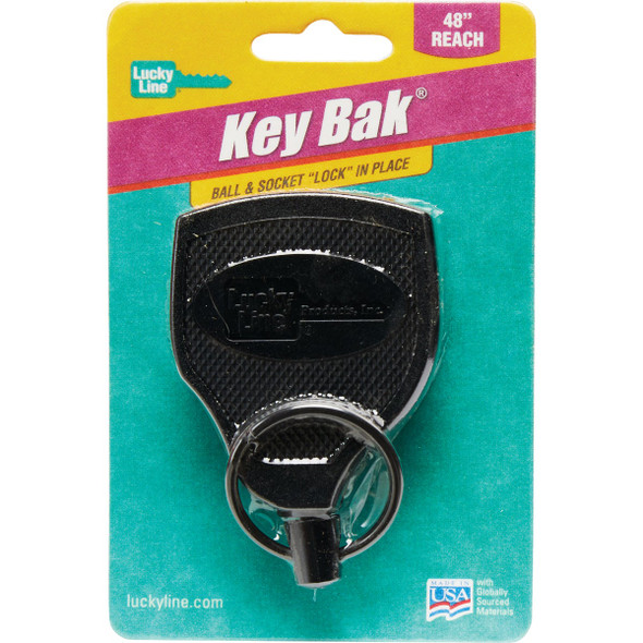 Lucky Line Key Bak Clip-On 48 In. Chrome Retractable Key Chain 43651 574667