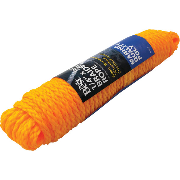 Do it Best 1/4 In. x 50 Ft. Yellow Braided Polypropylene Packaged Rope Do it Best 1/4 In. x 50 Ft. Yellow Braided Polypropylene Packaged Rope