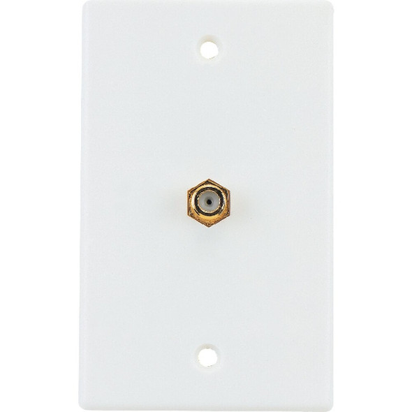 RCA White Single F-Connector Coaxial Wall Plate VH61R1 522716