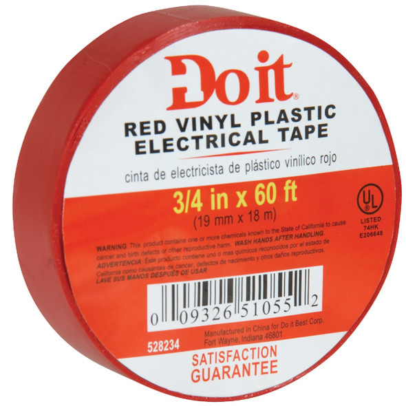 Do it General Purpose 3/4 In. x 60 Ft. Red Electrical Tape