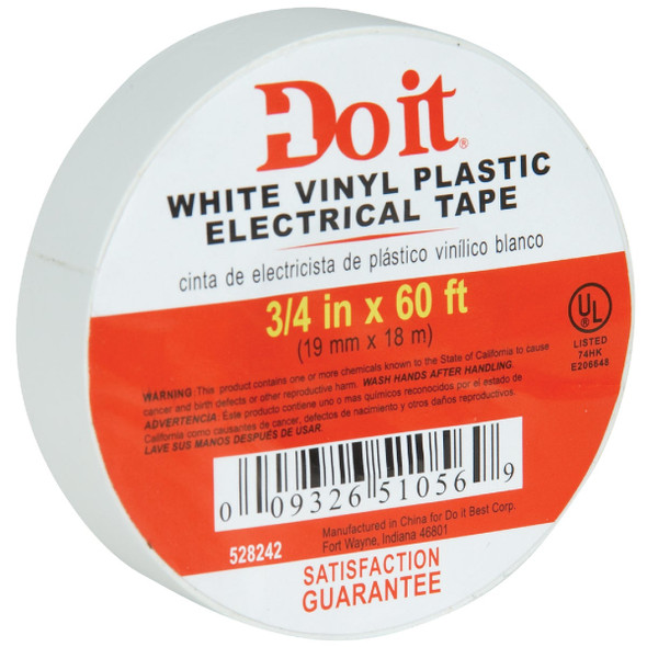 Do it General Purpose 3-4 In. x 60 Ft. White Electrical Tape 528242 Pack of 5 528242