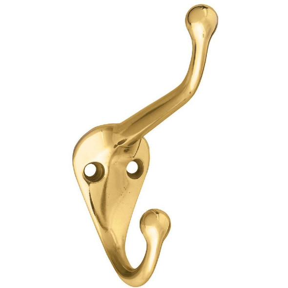 National Hardware Polished Brass Coat & Hat Wardrobe Hook N198-101