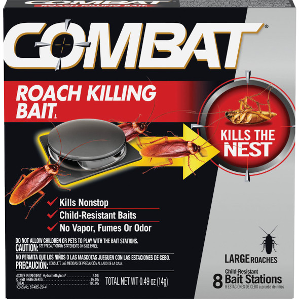 Combat Source Kill Max 0.49 Oz. Solid Large Roach Bait Station (8-Pack) Combat Source Kill Max 0.49 Oz. Solid Large Roach Bait Station (8-Pack)