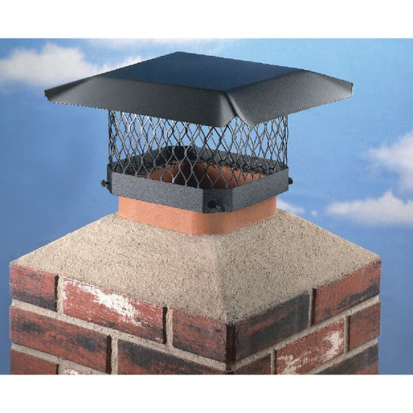 Shelter 9 In. x 13 In. Black Galvanized Steel Chimney Cap Shelter 9 In. x 13 In. Black Galvanized Steel Chimney Cap