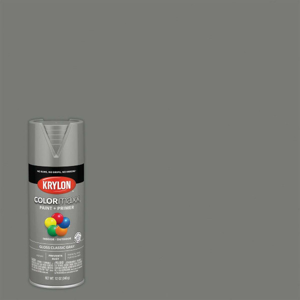 Krylon Colormaxx Gloss Spray Paint & Primer, Classic Gray K05513007