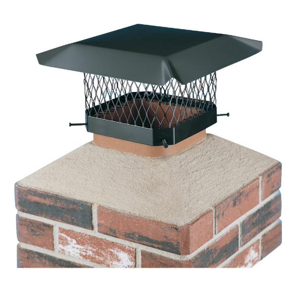 Shelter 13 In. x 13 In. Black Galvanized Steel Chimney Cap SC1313