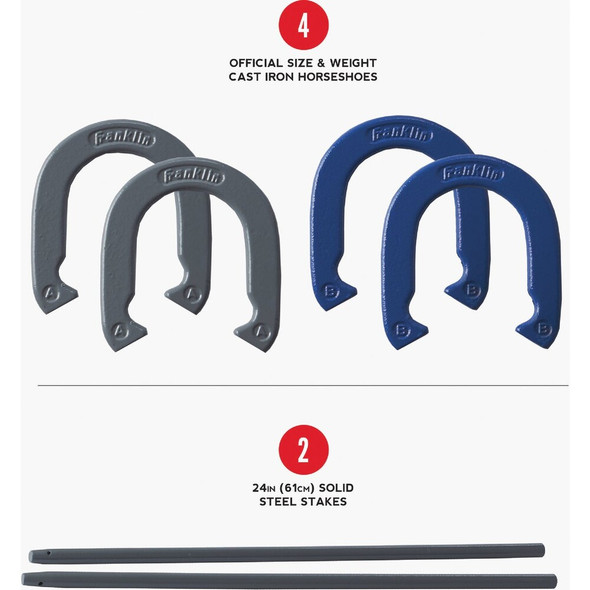 Franklin 24 In. Steel Official Size Family Horseshoe Set 50021 808291