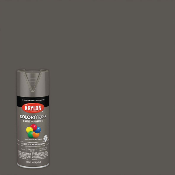 Krylon Colormaxx Gloss Spray Paint & Primer, Machinery Gray K05599007