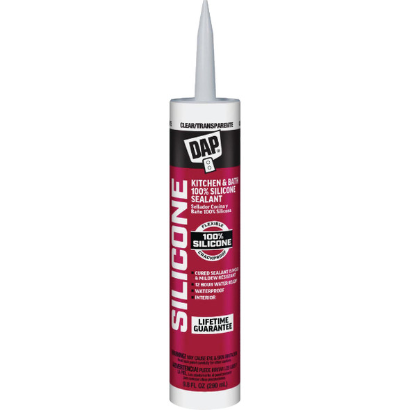DAP 9.8 Oz. Kitchen And Bath 100% Silicone Sealant, Clear 7079808648