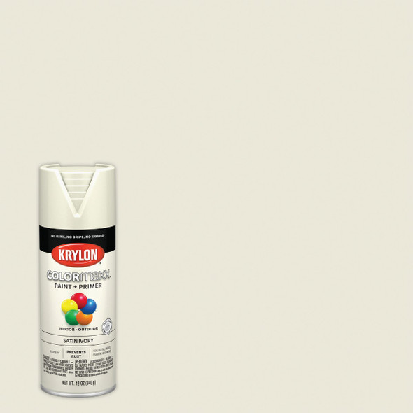 Krylon ColorMaxx 12 Oz. Satin Spray Paint, Ivory K05567007