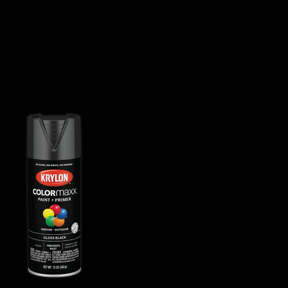 Krylon ColorMaxx12 Oz. Gloss Spray Paint, Black K05505007