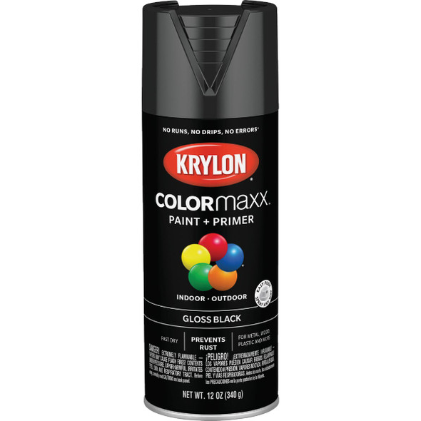 Krylon ColorMaxx12 Oz. Gloss Spray Paint, Black K05505007 774006