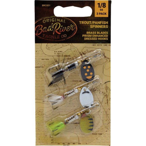 BadRiver 3-Piece Classic Dressed Spinners Fishing Lure Kit BRCSD1