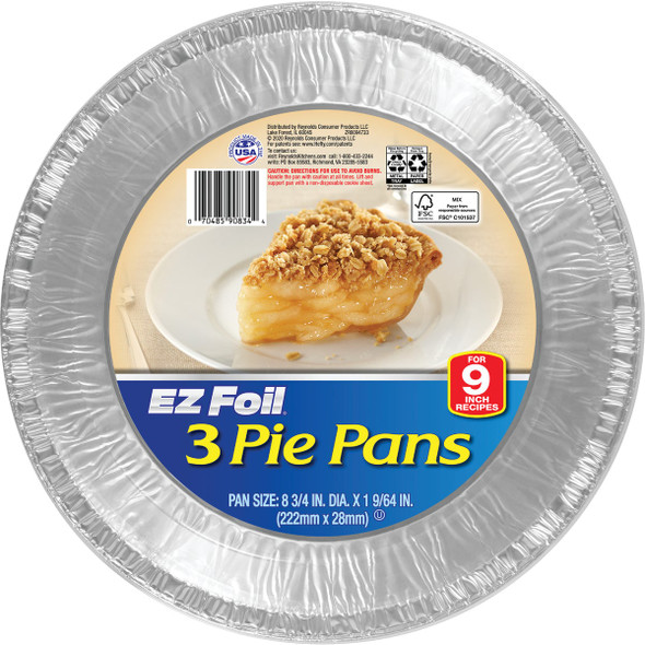 EZ Foil 8-3/4 In. Deep Pie Pan (3-Count) Z90834 Pack of 12