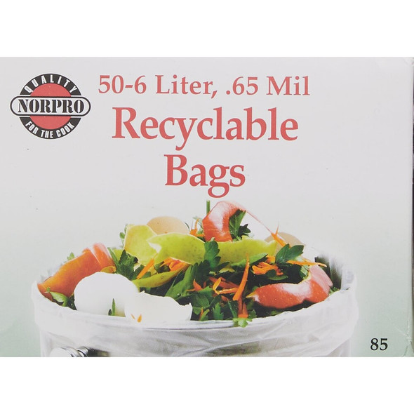 Norpro 6 Liter Degradable Clear Trash Bag (50-Count) 85 600087
