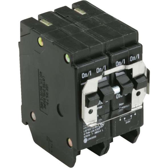 Eaton BQ 20A/30A Quad-Pole Independent Trip Quadplex Circuit Breaker BQ220230 Eaton BQ 20A/30A Quad-Pole Independent Trip Quadplex Circuit Breaker BQ220230