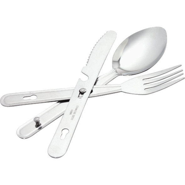 Coghlans 3-Piece Stainless Steel Knife, Fork, & Spoon Chow Kit 721BP 840344