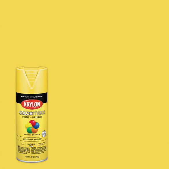 Krylon ColorMaxx 12 Oz. Gloss Spray Paint, Sun Yellow K05541007