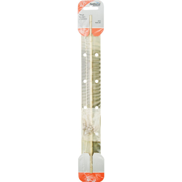 National Hardware Steel 1-1-2 In. x 12 In. Bright Brass Continuous Hinge N265-363 206397