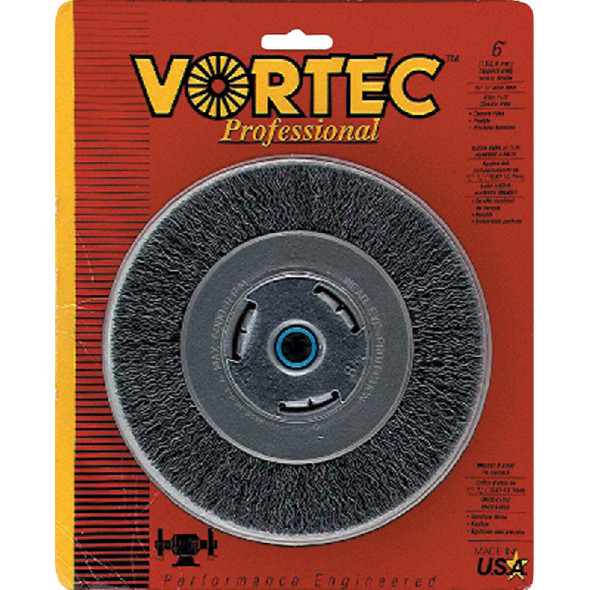 Weiler Vortec 6 In. Crimped, Coarse Bench Grinder Wire Wheel 36004