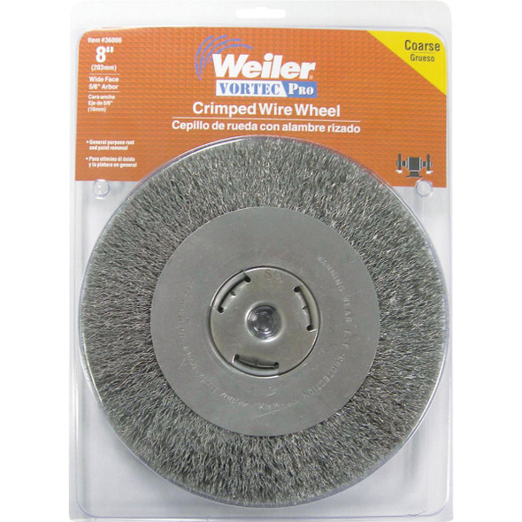Weiler Vortec 8 In. Crimped Bench Grinder Wire Wheel 36006 367672
