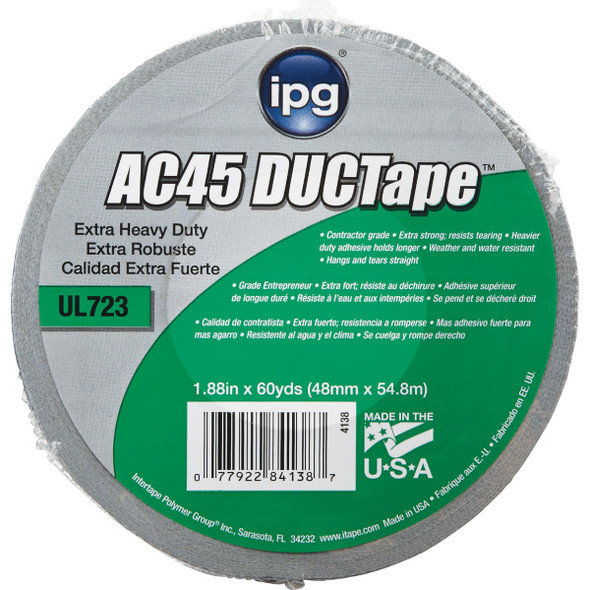 Intertape AC45 DUCTape 1.88 In. x 60 Yd. XHD Contractor Grade Duct Tape, Silver 4138 487813