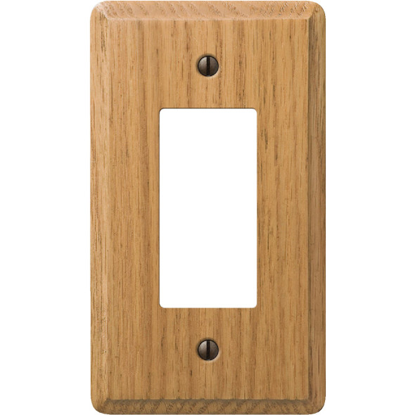 Amerelle 1-Gang Solid Oak Rocker Decorator Wall Plate, Light Oak 901RL