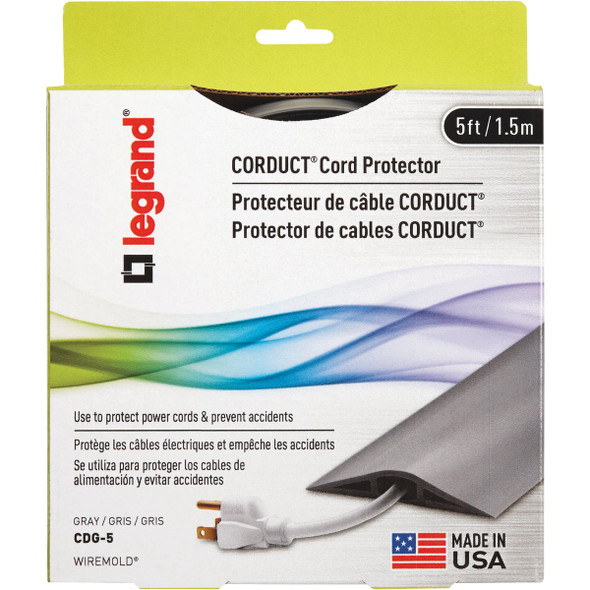 Wiremold Corduct Gray 5 Ft. x 5-16 In. Wire Protector CDG-5 513385