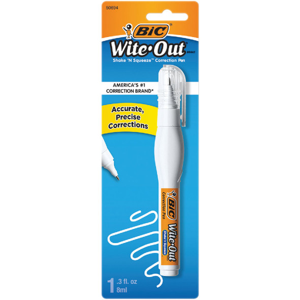 Bic Wite-Out 0.3 Fl. Oz. Correction Pen WOSQPP11WHI