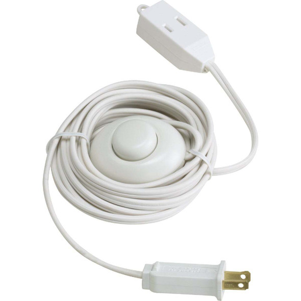 Master Electrician 15 Ft. 18/2 White Extension Cord with Foot Switch