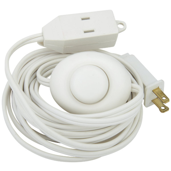 Master Electrician 15 Ft. 18-2 White Extension Cord with Foot Switch FS-PT2182-15X-WH 558680