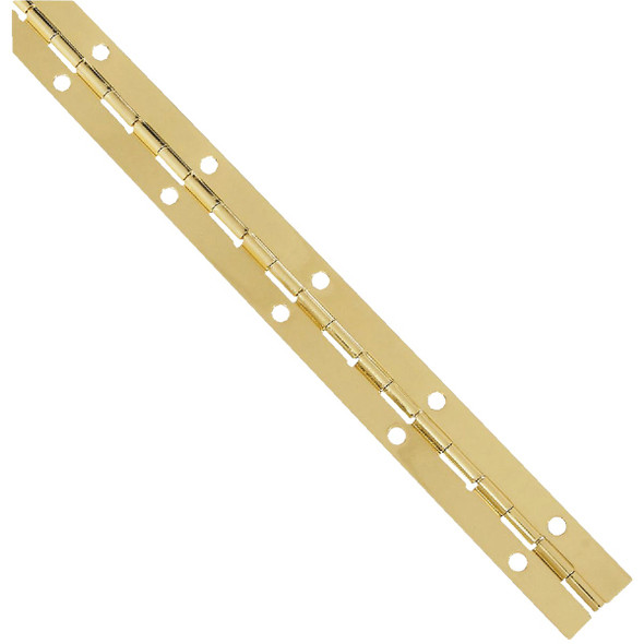 National Hardware Steel 1-1/16 In. x 12 In. Bright Brass Continuous Hinge