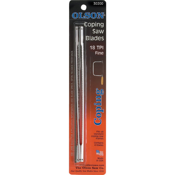 Olson 6-1/2 In. 18 TPI Coping Saw Blade (4-Pack) CP30200BL