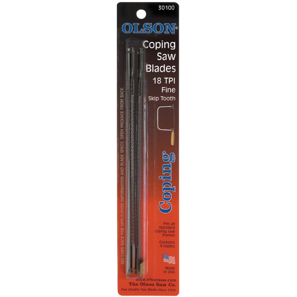 Olson 6-1/2 In. 16 TPI Skip Tooth Coping Saw Blade (4-Pack) CP30100BL